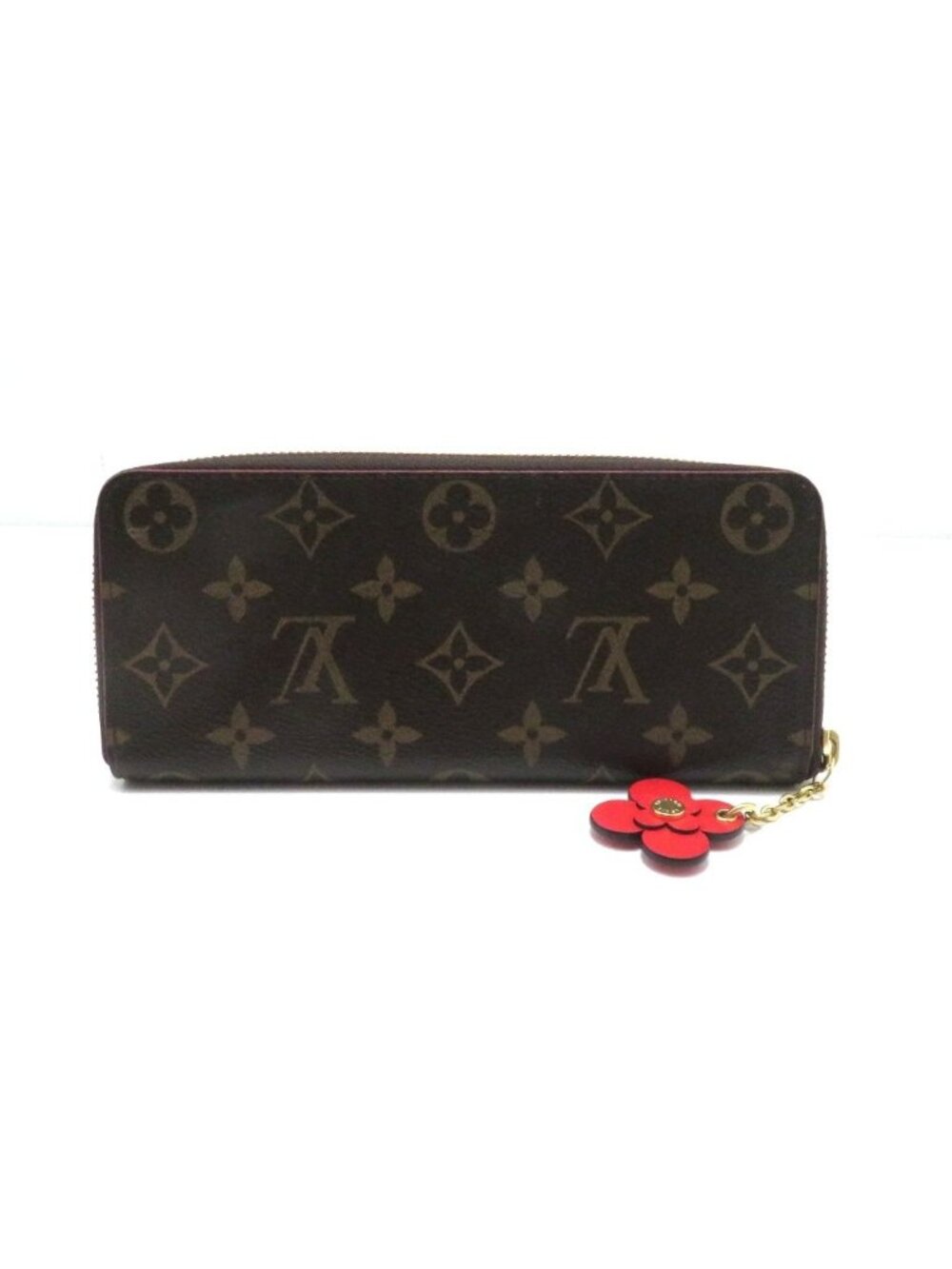 Louis Vuitton Portefeuille Clemence Flower Charm Monogram Coquelicot Wallet